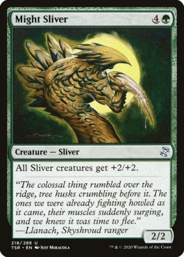 naokuroshop MTG [TSR][218][緑][U][EN][増力スリヴァー/Might Sliver]（foil） NM