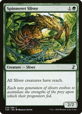 naokuroshop MTG [TSR][230][緑][C][EN][紡績スリヴァー/Spinneret Sliver]（foil） NM