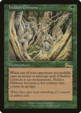 naokuroshop MTG [ULG][104][緑][R][JP][隠れたるテナガザル/Hidden Gibbons] NM