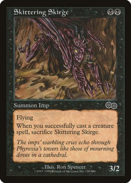 naokuroshop MTG [USG][158][黒][C][EN][走り回るスカージ/Skittering Skirge] NM