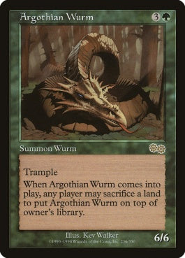 naokuroshop MTG [USG][236][緑][R][EN][アルゴスのワーム/Argothian Wurm] NM