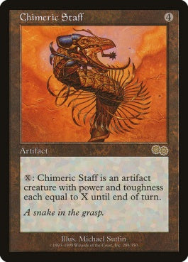 naokuroshop MTG [USG][288][茶][R][JP][キマイラ杖/Chimeric Staff] NM