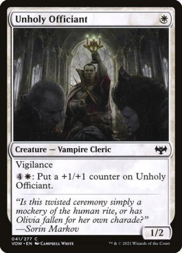 naokuroshop MTG [VOW][041][白][C][EN][不浄なる祭司/Unholy Officiant] NM