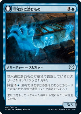 naokuroshop MTG [VOW][062][青][U][JP][排水路に潜むもの/Gutter Skulker]（foil） NM