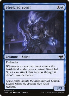 naokuroshop MTG [VOW][080][青][C][EN][鋼纏いの霊/Steelclad Spirit]（foil） NM