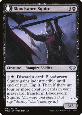 naokuroshop MTG [VOW][097][黒][U][EN][血誓いの従士/Bloodsworn Squire]（foil） NM