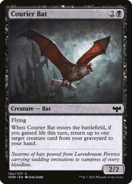 naokuroshop MTG [VOW][102][黒][C][EN][コウモリの急使/Courier Bat]（foil） NM