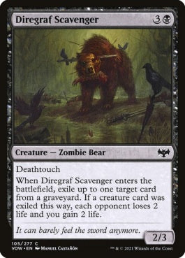 naokuroshop MTG [VOW][105][黒][C][EN][戦墓の死体あさり/Diregraf Scavenger]（foil） NM