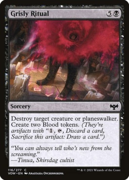 naokuroshop MTG [VOW][116][黒][C][EN][忌まわしき儀式/Grisly Ritual]（foil） NM