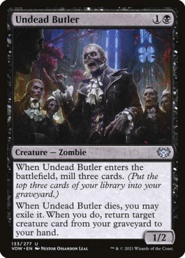 naokuroshop MTG [VOW][133][黒][U][EN][アンデッドの執事/Undead Butler]（foil） NM