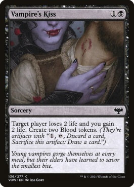 naokuroshop MTG [VOW][136][黒][C][EN][吸血鬼の口づけ/Vampire's Kiss]（foil） NM