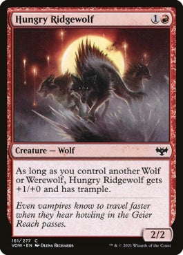 naokuroshop MTG [VOW][161][赤][C][EN][飢えた峰狼/Hungry Ridgewolf]（foil） NM