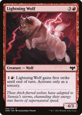 naokuroshop MTG [VOW][168][赤][C][EN][稲妻狼/Lightning Wolf] NM