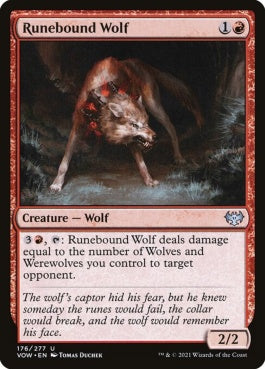 naokuroshop MTG [VOW][176][赤][U][EN][ルーン縛りの狼/Runebound Wolf]（foil） NM