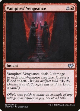 naokuroshop MTG [VOW][180][赤][U][EN][吸血鬼の復讐/Vampires' Vengeance]（foil） NM