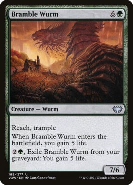 naokuroshop MTG [VOW][189][緑][U][EN][棘茨のワーム/Bramble Wurm]（foil） NM