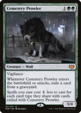 naokuroshop MTG [VOW][191][緑][M][EN][墓所のうろつくもの/Cemetery Prowler]（foil） NM