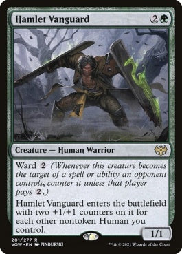 naokuroshop MTG [VOW][201][緑][R][EN][小村の先兵/Hamlet Vanguard] NM