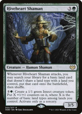 naokuroshop MTG [VOW][202][緑][R][EN][巣心のシャーマン/Hiveheart Shaman]（foil） NM