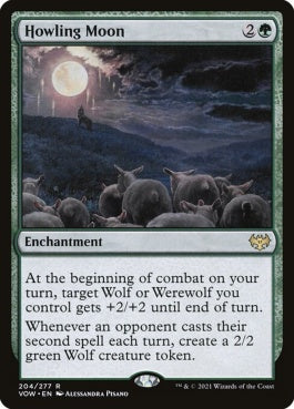 naokuroshop MTG [VOW][204][緑][R][EN][遠吠えの月/Howling Moon]（foil） NM