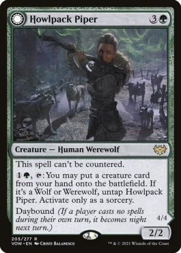 naokuroshop MTG [VOW][205][緑][R][EN][吠え群れの笛吹き/Howlpack Piper]（foil） NM