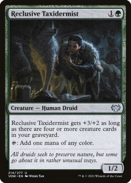 naokuroshop MTG [VOW][214][緑][U][EN][隠遁した剥製師/Reclusive Taxidermist]（foil） NM