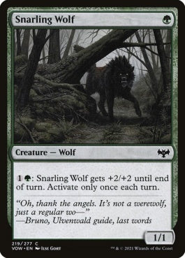 naokuroshop MTG [VOW][219][緑][C][EN][うなる狼/Snarling Wolf]（foil） NM