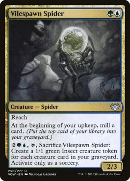 naokuroshop MTG [VOW][250][多][U][EN][堕落産みの蜘蛛/Vilespawn Spider]（foil） NM