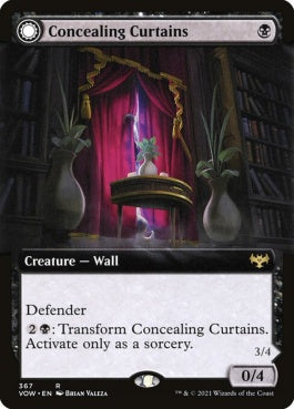 naokuroshop MTG [VOW][367][黒][R][EN][隠し幕/Concealing Curtains]（foil） NM