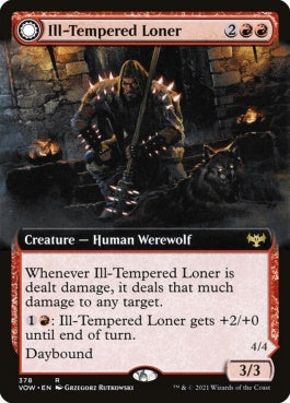 naokuroshop MTG [VOW][378][赤][R][EN][不機嫌な一匹狼/Ill-Tempered Loner]（foil） NM