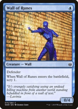 naokuroshop MTG [WAR][075][青][C][EN][ルーンの壁/Wall of Runes] NM