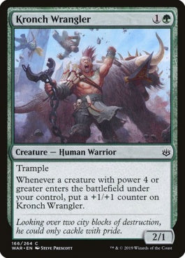 naokuroshop MTG [WAR][166][緑][C][EN][クロンチの世話人/Kronch Wrangler] NM