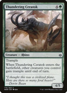 naokuroshop MTG [WAR][179][緑][C][EN][轟く角獣/Thundering Ceratok] NM