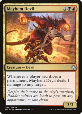 naokuroshop MTG [WAR][204][多][U][EN][波乱の悪魔/Mayhem Devil] NM