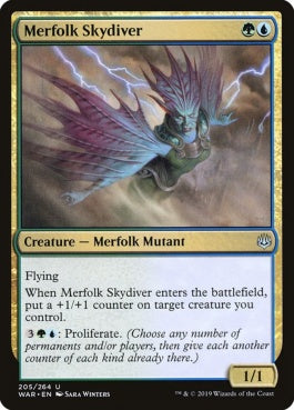 naokuroshop MTG [WAR][205][多][U][EN][マーフォークのスカイダイバー/Merfolk Skydiver] NM