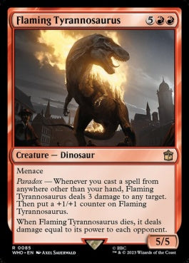 naokuroshop MTG [WHO][0085][赤][R][EN][燃え盛るティラノサウルス/Flaming Tyrannosaurus] NM