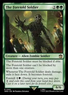 naokuroshop MTG [WHO][0102][緑][R][EN][フォートールドの兵士/The Foretold Soldier]（foil） NM