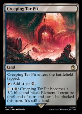 naokuroshop MTG [WHO][0267][土地][R][EN][忍び寄るタール坑/Creeping Tar Pit]（foil） NM