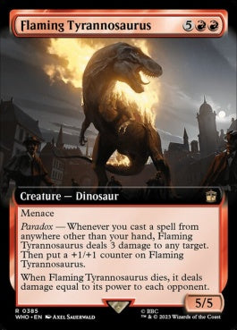 naokuroshop MTG [WHO][0385][赤][R][EN][燃え盛るティラノサウルス/Flaming Tyrannosaurus]（foil） NM