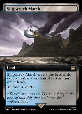 naokuroshop MTG [WHO][0515][土地][R][EN][難破船の湿地/Shipwreck Marsh]（foil） NM