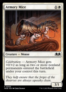 naokuroshop MTG [WOE][003][白][C][EN][武器庫のネズミ/Armory Mice]（foil） NM