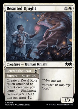 naokuroshop MTG [WOE][004][白][C][EN][恋に落ちた騎士/Besotted Knight]（foil） NM