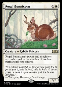 naokuroshop MTG [WOE][025][白][R][EN][威厳あるバニコーン/Regal Bunnicorn]（foil） NM