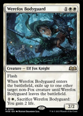 naokuroshop MTG [WOE][039][白][R][EN][人狐のボディガード/Werefox Bodyguard]（foil） NM