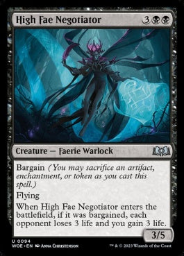 naokuroshop MTG [WOE][094][黒][U][EN][ハイフェイの交渉人/High Fae Negotiator] NM