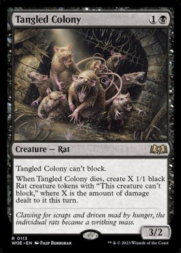 naokuroshop MTG [WOE][113][黒][R][EN][もつれる群体/Tangled Colony] NM