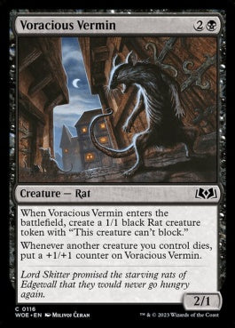 naokuroshop MTG [WOE][116][黒][C][EN][大食の害獣/Voracious Vermin]（foil） NM