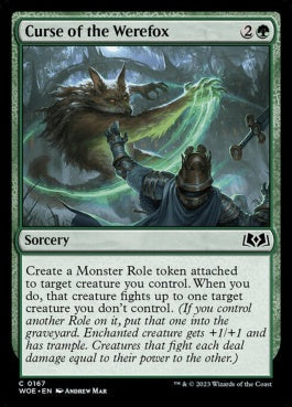 naokuroshop MTG [WOE][167][緑][C][EN][人狐の呪い/Curse of the Werefox]（foil） NM