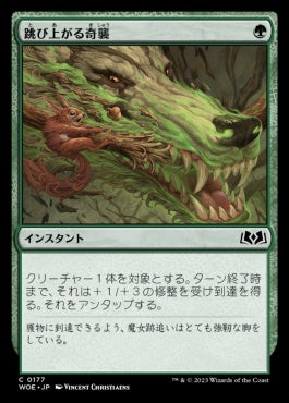 naokuroshop MTG [WOE][177][緑][C][JP][跳び上がる奇襲/Leaping Ambush]（foil） NM