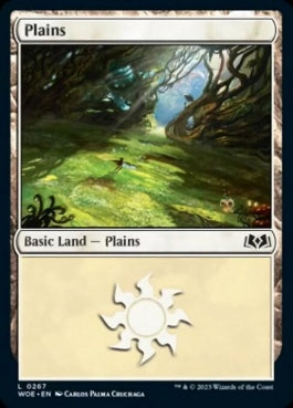 naokuroshop MTG [WOE][267][土地][C][EN][平地/Plains]（foil） NM